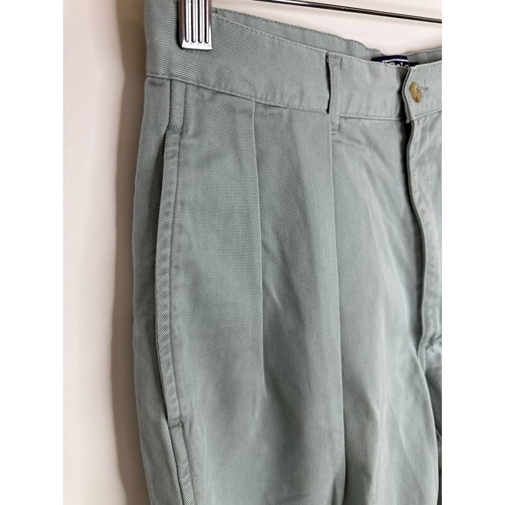 Polo Ralph Lauren Sage Green Pleated Chino Shorts Cotton Twill Relaxed - Picture 3 of 15